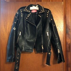 Azalea Wang Studded Vegan/ Faux Leather Jacket Size Medium